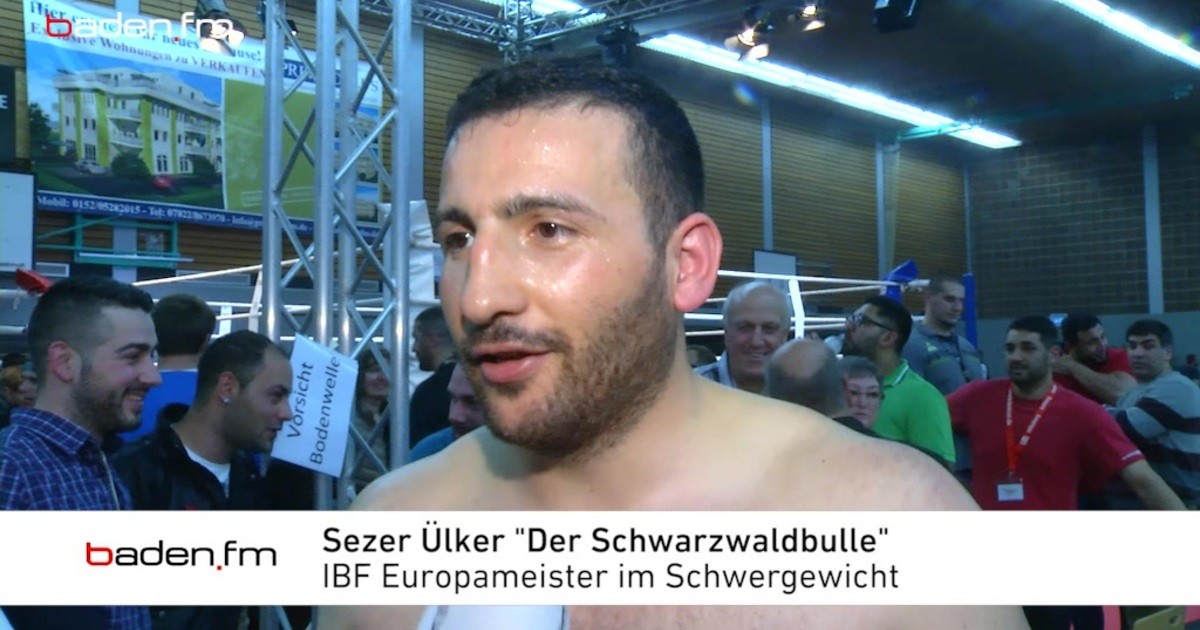 <b>Sezer Ülker</b> „Der Schwarzwaldbulle“ im Interview nach dem Kampf | baden.fm - 94149